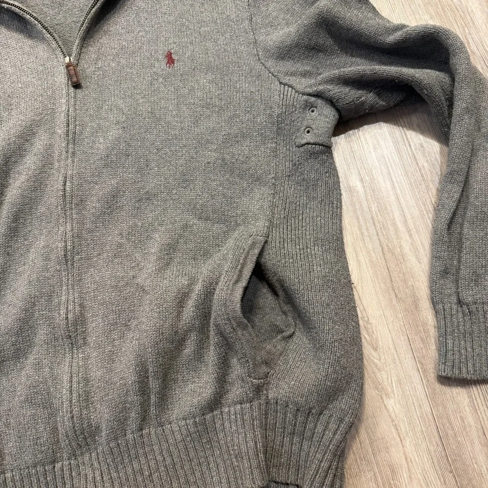 Polo Ralph Lauren Mens‎ XL Vintage Full Zip Knit Heavyweight Sweater